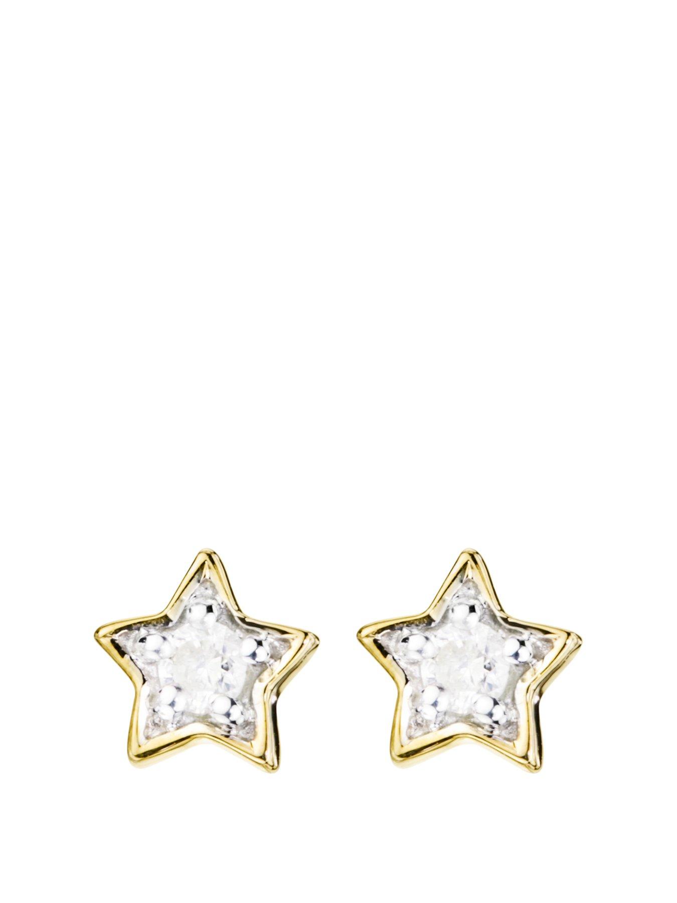 Love Diamond 9Ct Gold Diamond Set Star Stud Earrings review