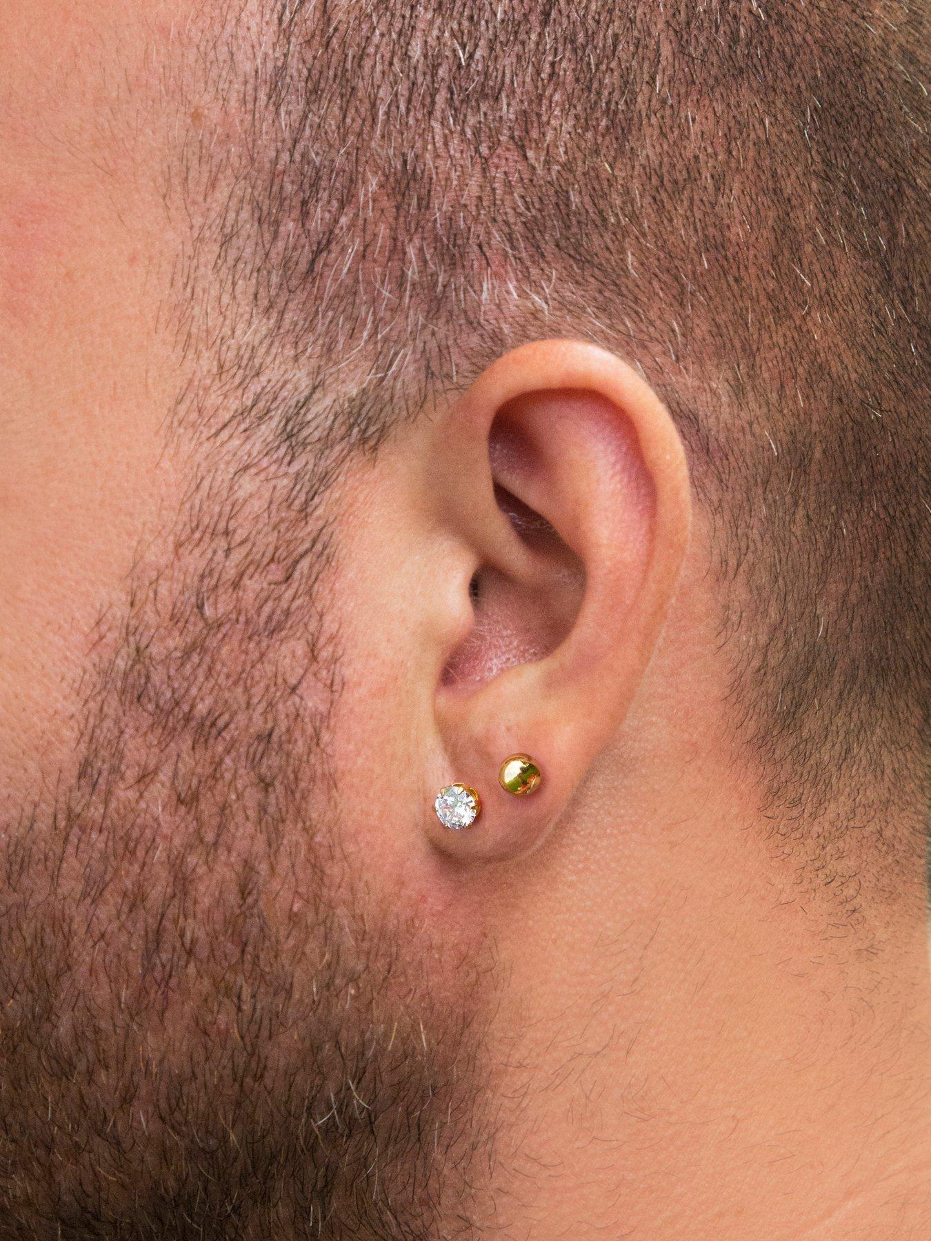 Mens sterling silver hot sale earring studs