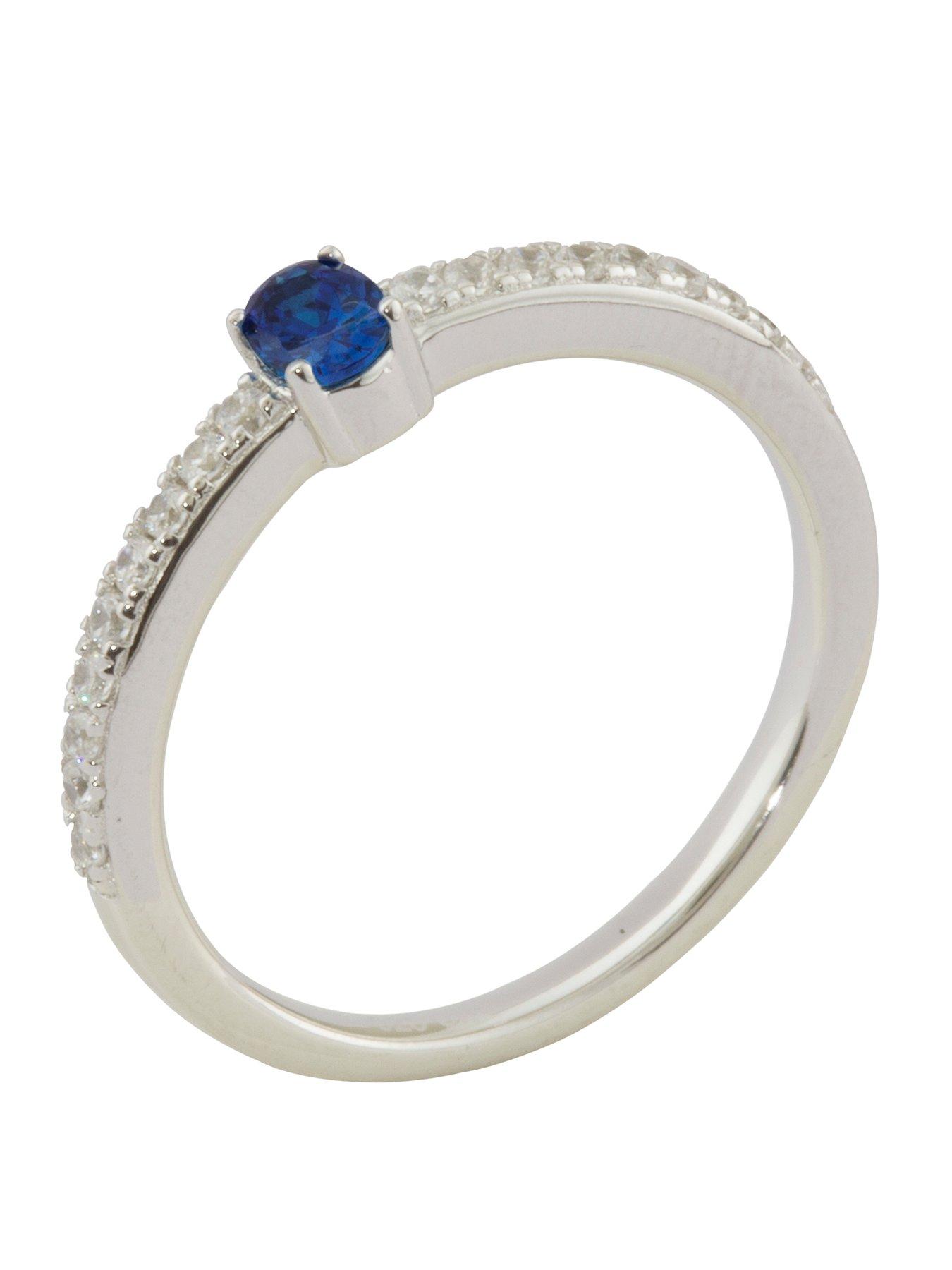The Love Collection Sterling Silver Cubic Zirconia Solitaire Birthstone Ring