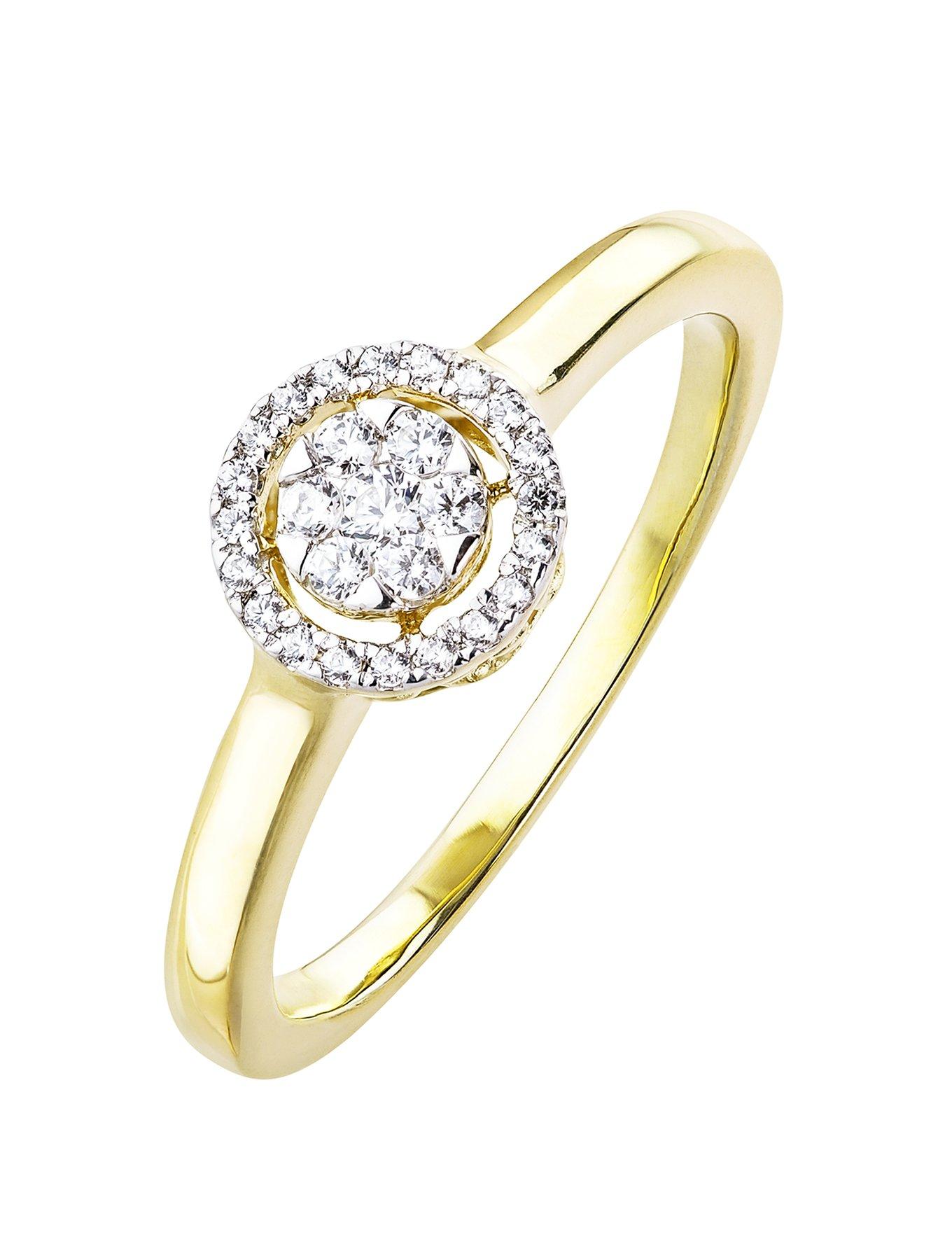 Love Diamond 9Ct Gold 13Pt Diamond Halo Ring review