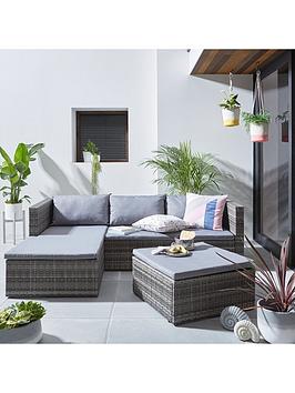 Everyday Hamilton Rattan Corner Sofa Set With Matching Extender Unit