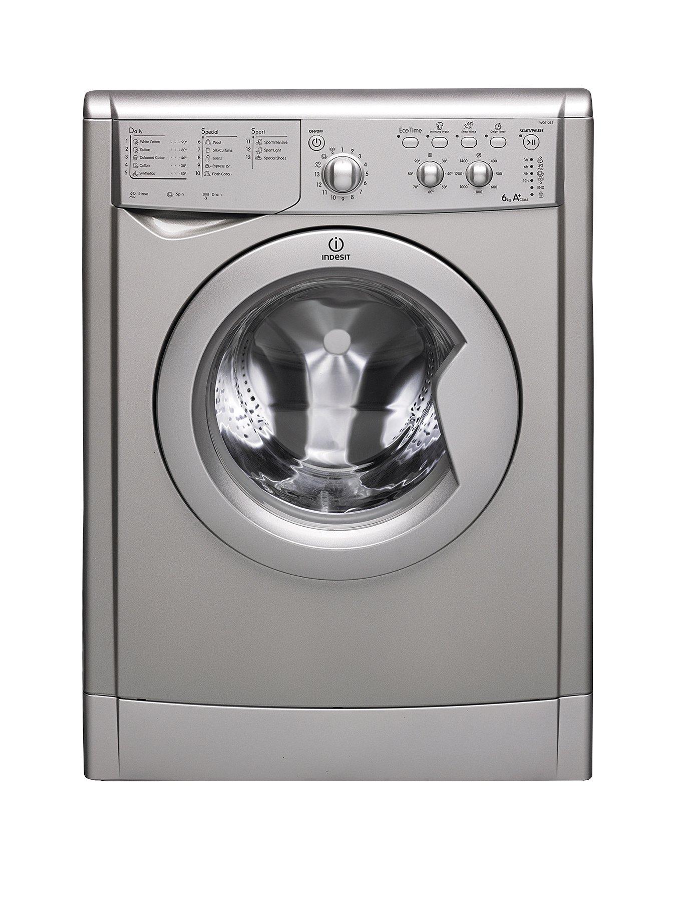 Indesit IWDC6125S 1200 Spin, 6kg Wash, 5kg Dry Washer Dryer Silver