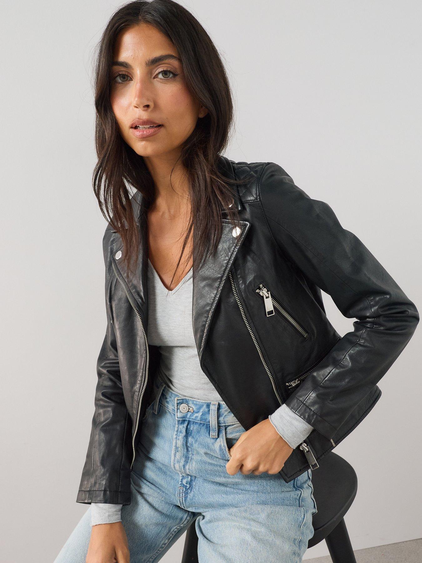 The Very Collection Ultimate Leather Biker Jacket - Black