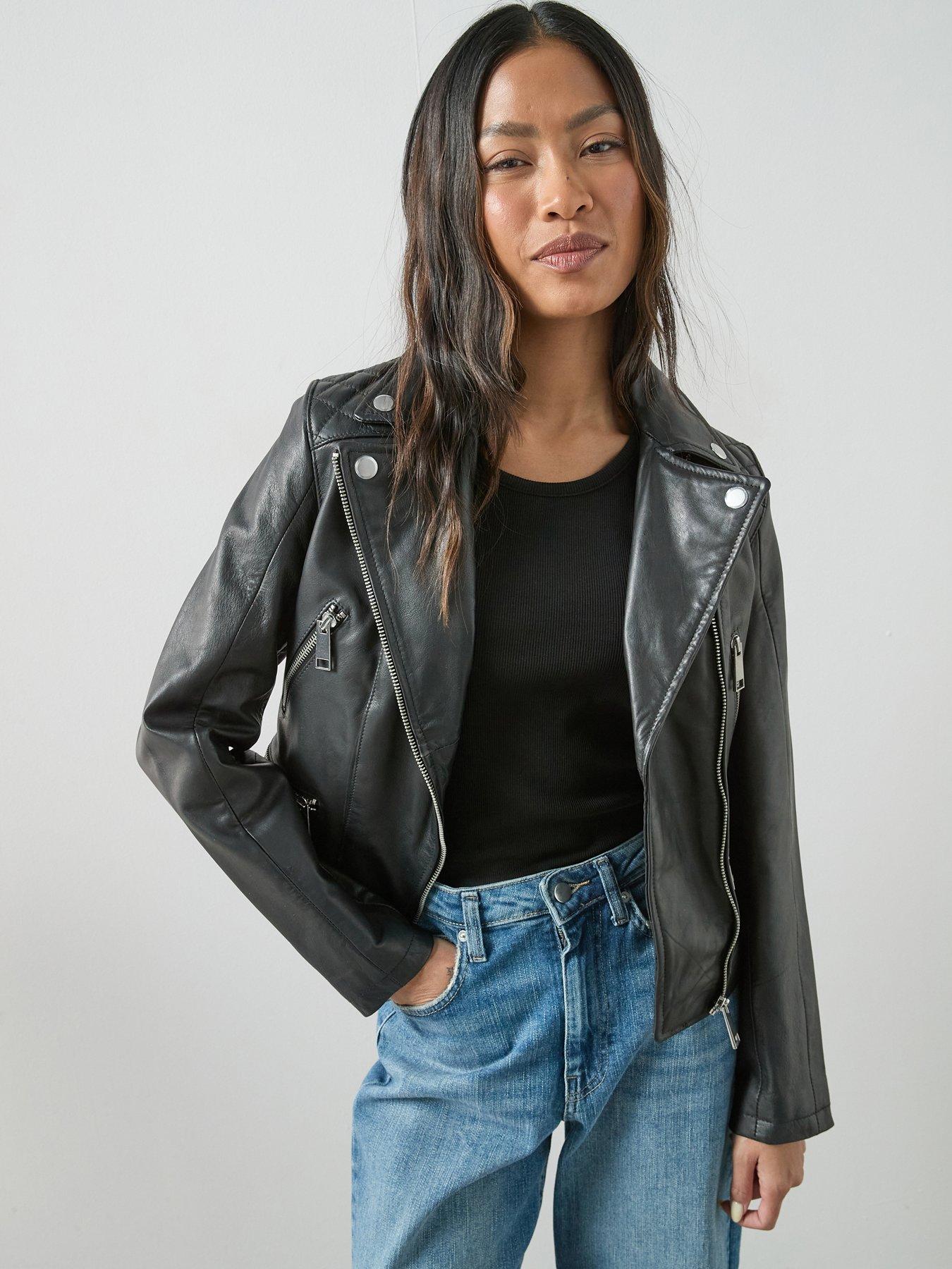 The Very Collection Ultimate Leather Biker Jacket - Black