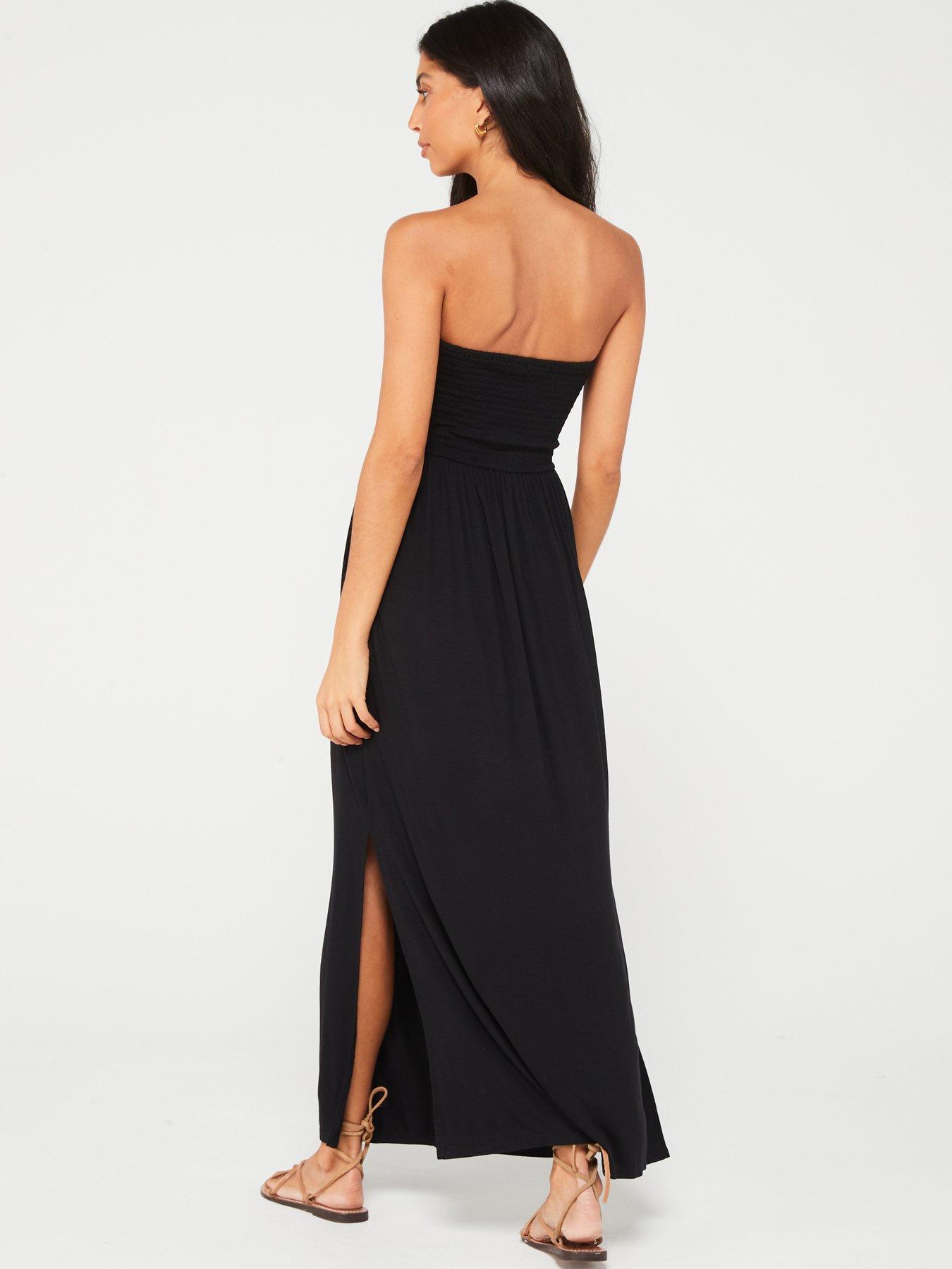 Bandeau black sales maxi dress