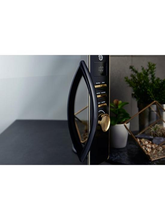 stillFront image of swan-gatsby-range-23-litre-digital-microwave-blackgold