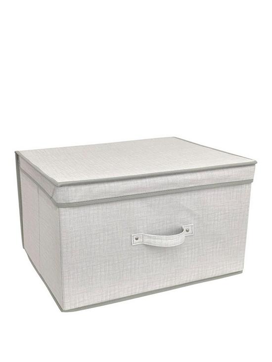 front image of linen-look-jumbo-storage-chest