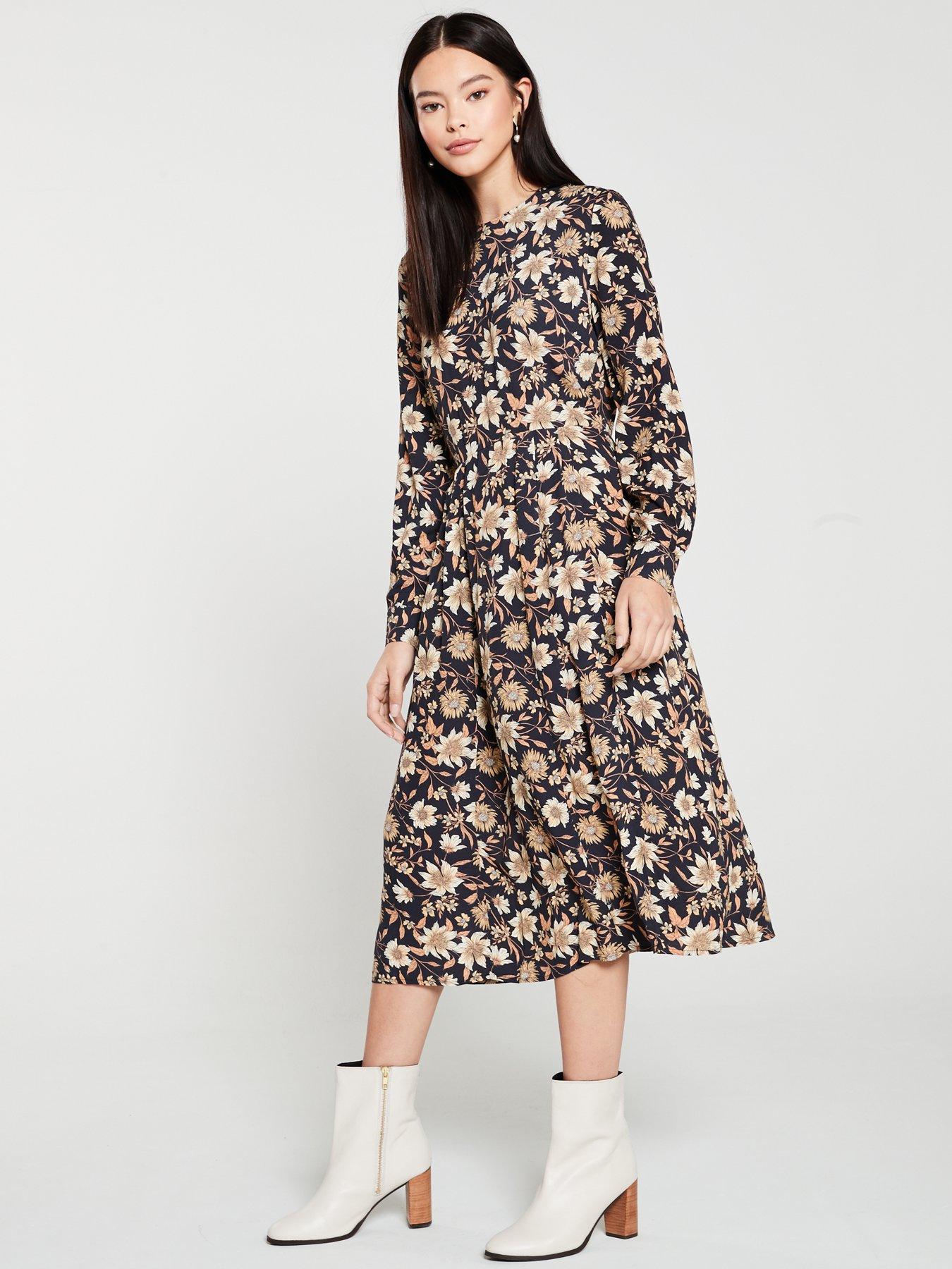 warehouse daisy print dress