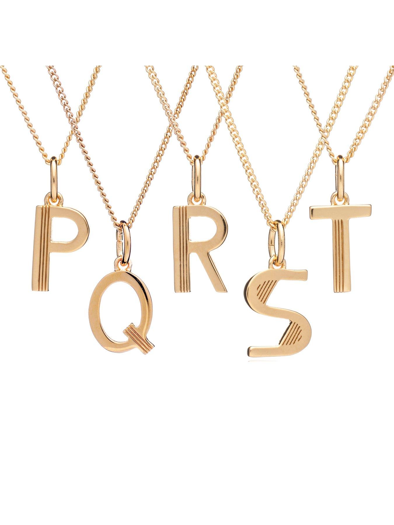 Image 3 of 4 of Rachel Jackson Art Deco 22 Carat Gold Plated Initial Necklace