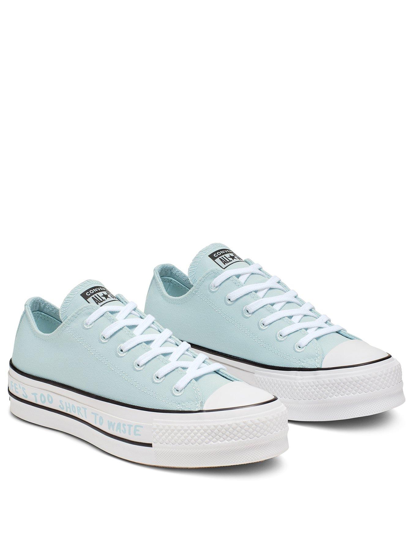 converse all star ox low platform white canvas