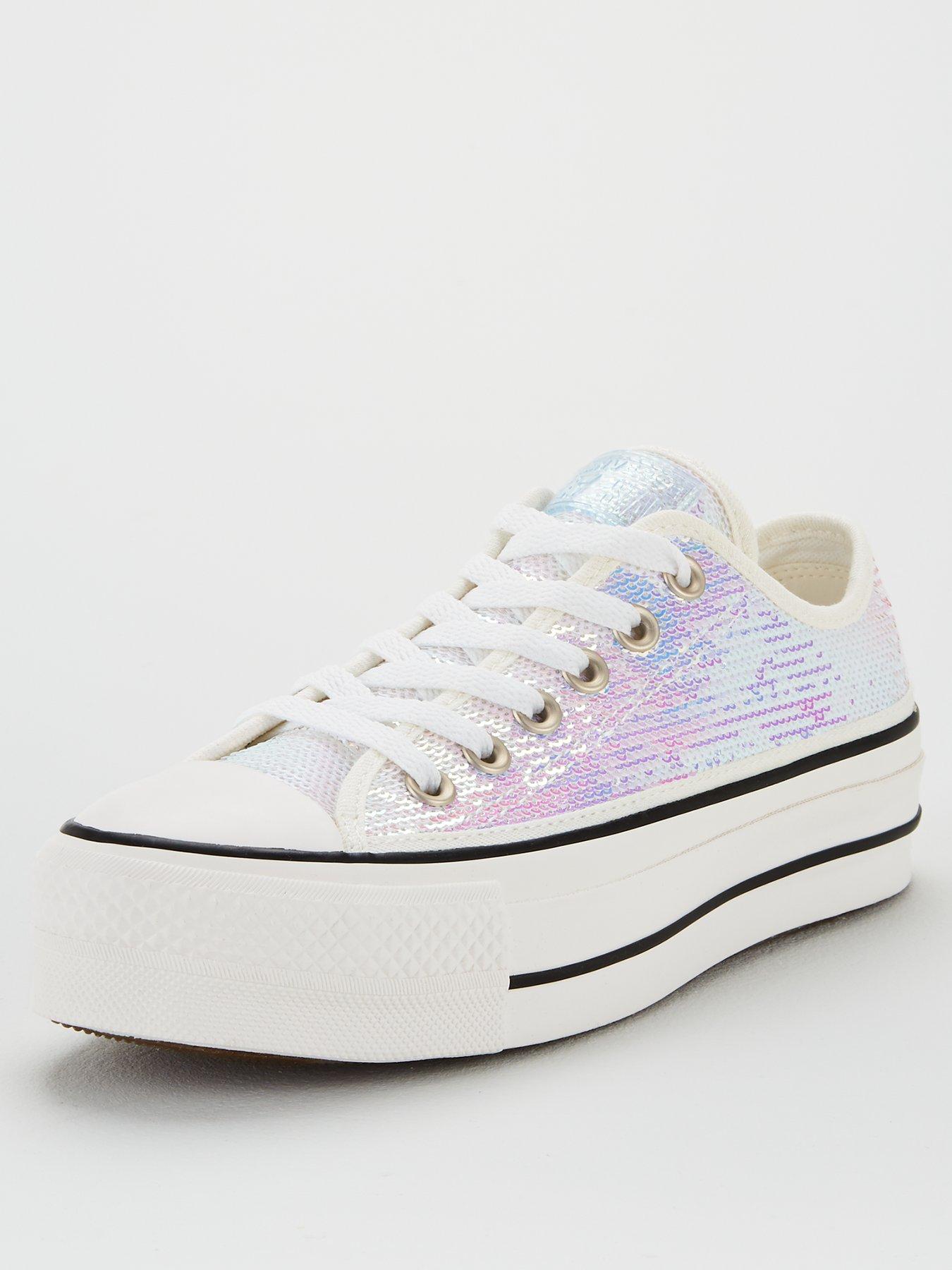 white sequin converse shoes