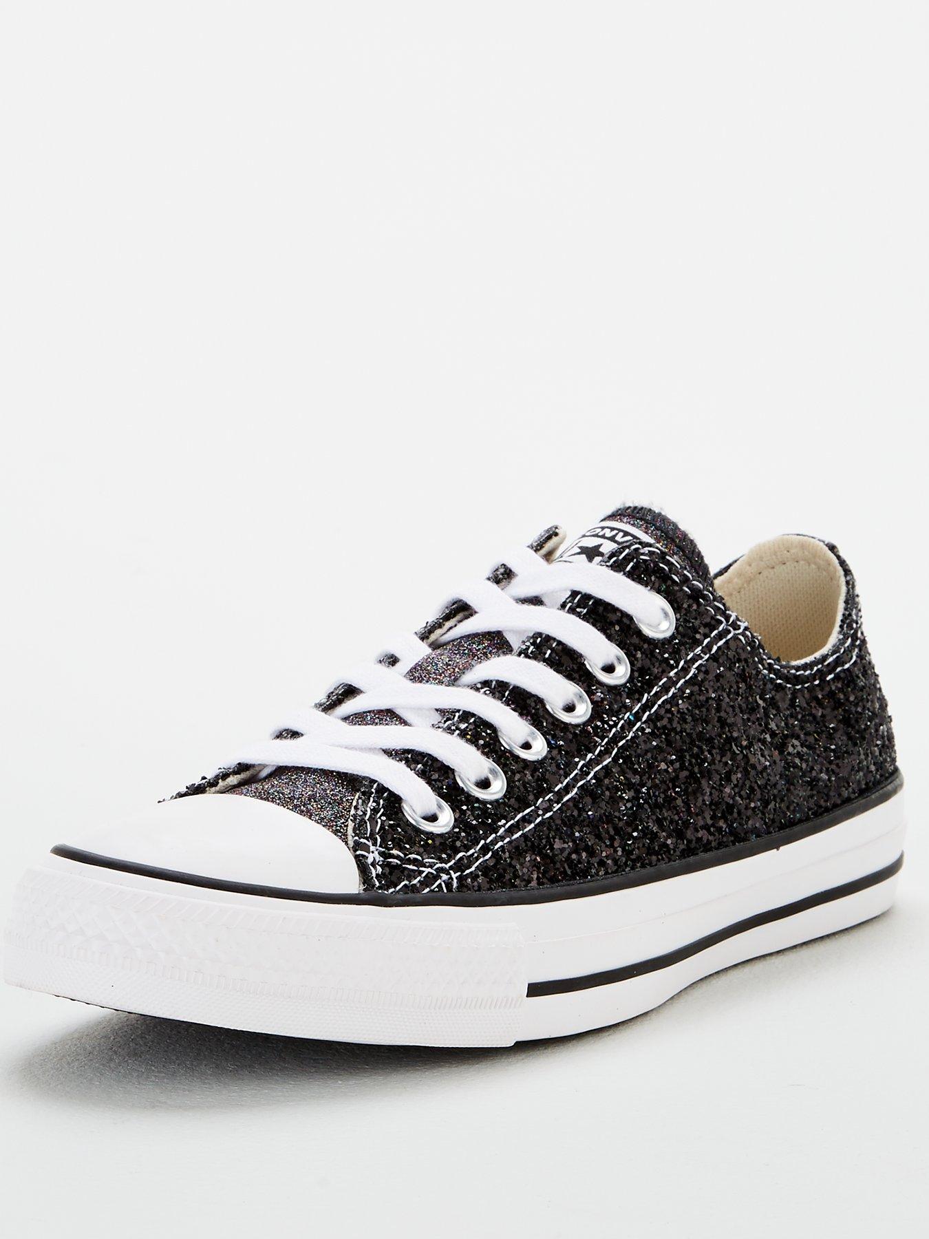 converse black all star galaxy dust ox trainers