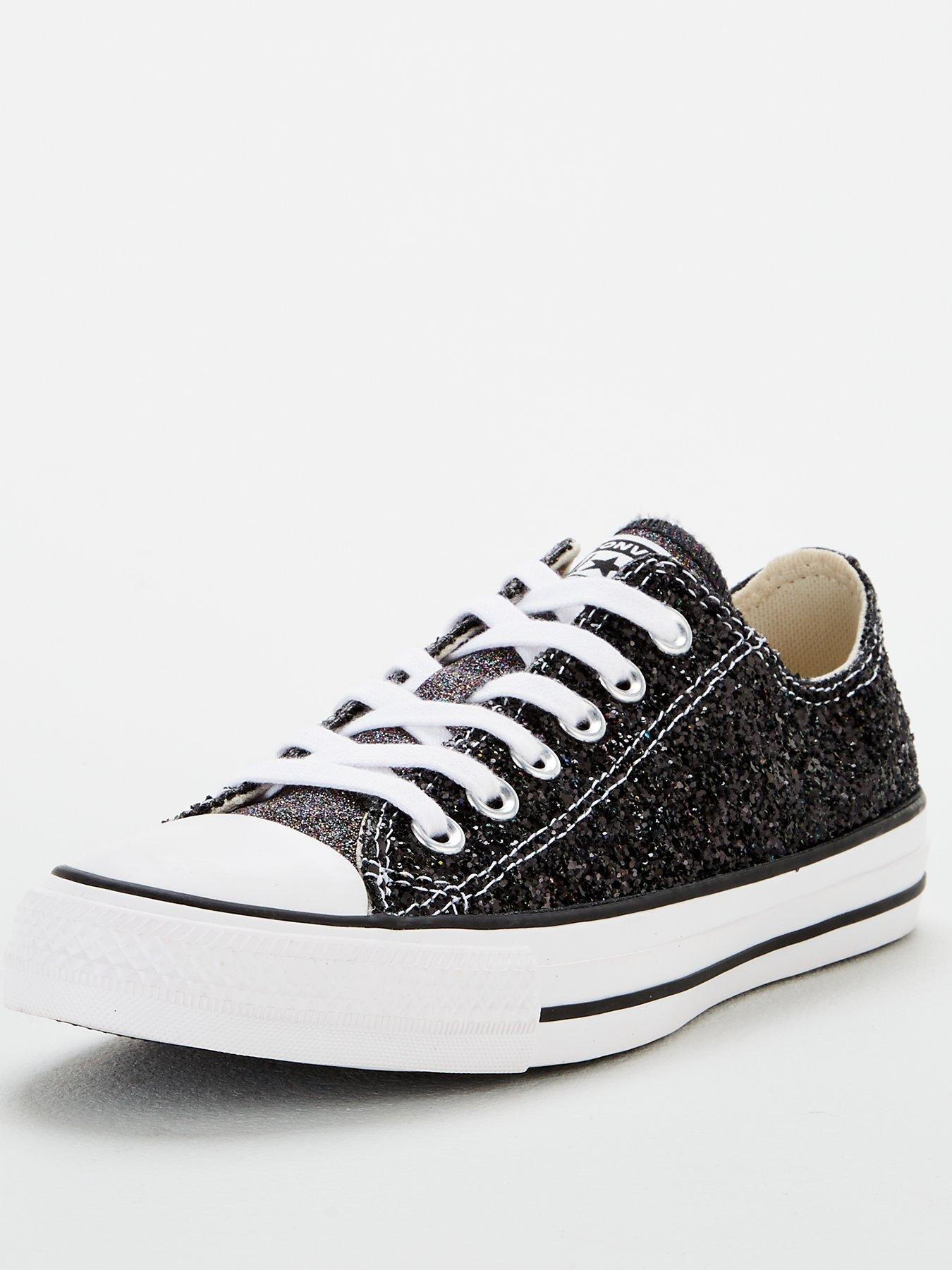 converse all star low platform trainers black mono