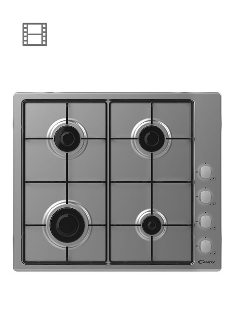 candy-chw6lx-60cm-gas-hob-with-optional-installationnbsp--stainless-steel