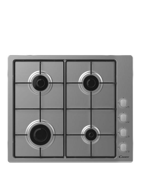 front image of candy-chw6lx-60cm-gas-hob-with-optional-installationnbsp--stainless-steel