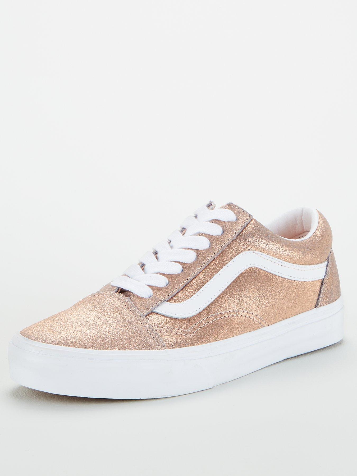 gold and white vans