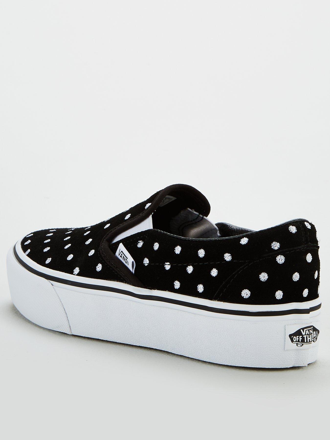vans polka dot slip on