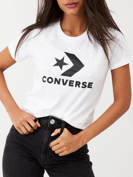 front image of converse-star-chevron-tee-white