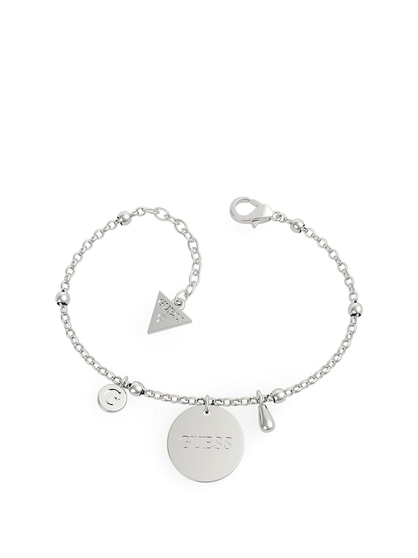 Guess Guess Silver Tone Logo Disc Charm Bracelet review