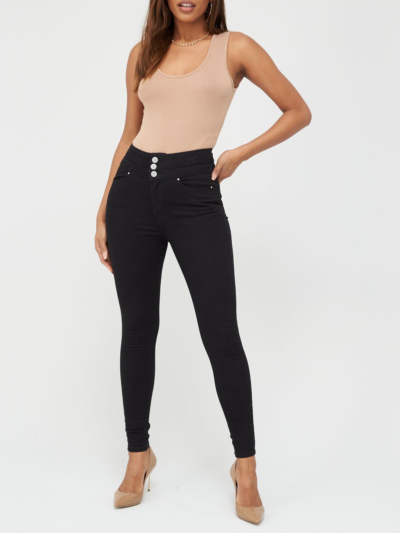 Image 3 of 4 of V by Very Macy High Waist&nbsp;Skinny Jean -&nbsp; Black
