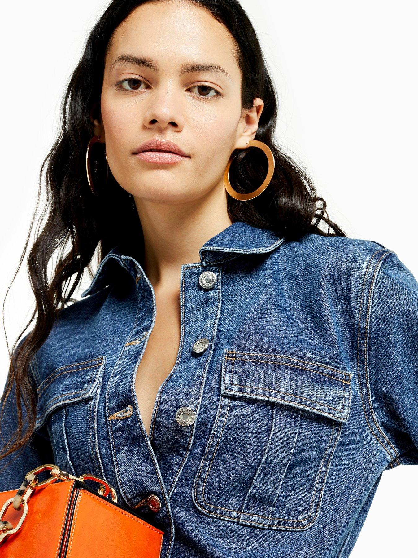 denim utility jumpsuit topshop