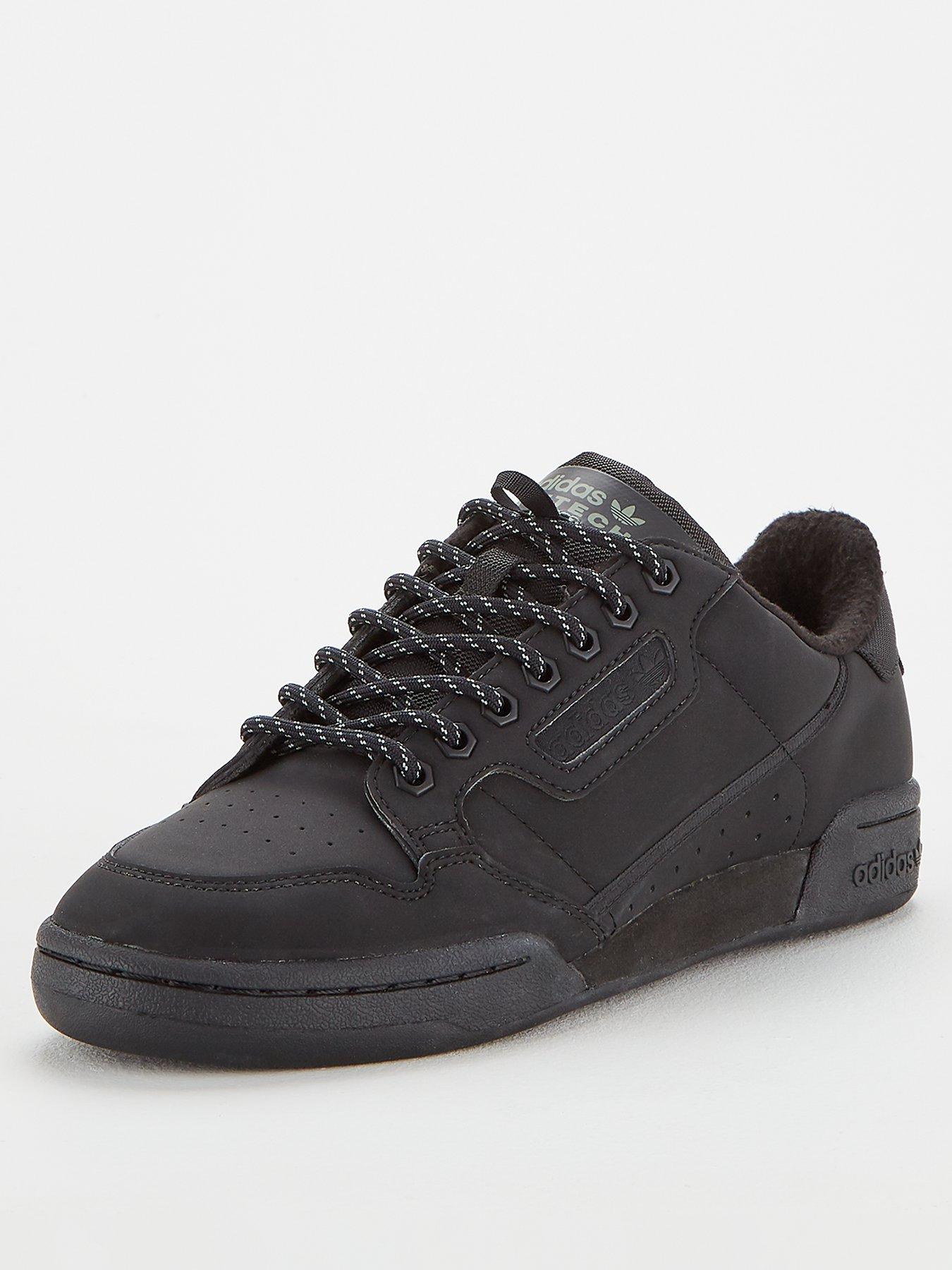 black adidas continental trainers