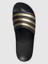  image of adidas-sportswear-mens-adilette-aqua-sliders-blackgold