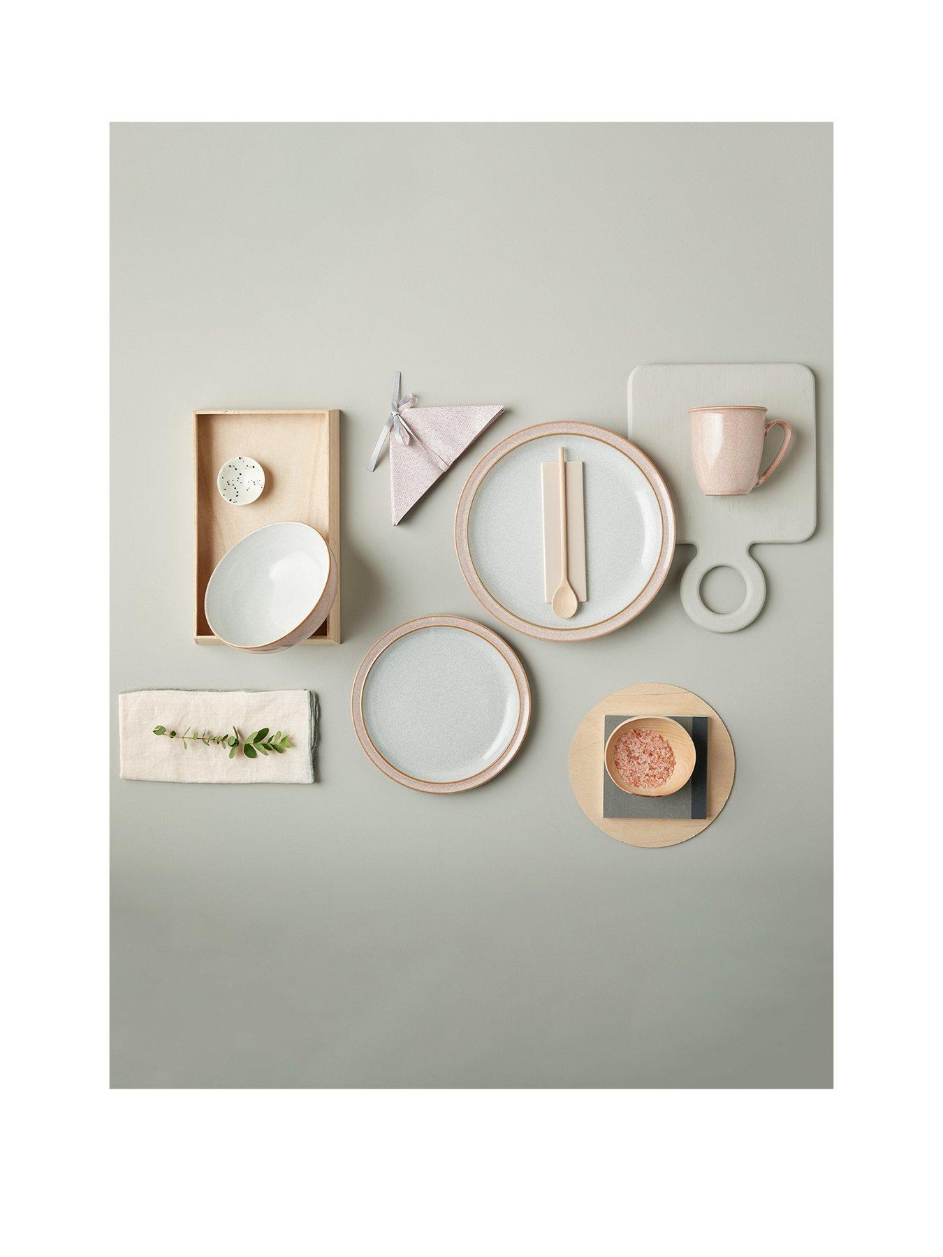 Product photograph of Denby Elements 12-piece Dinner Service Set Ndash Sorbet Pink from very.co.uk