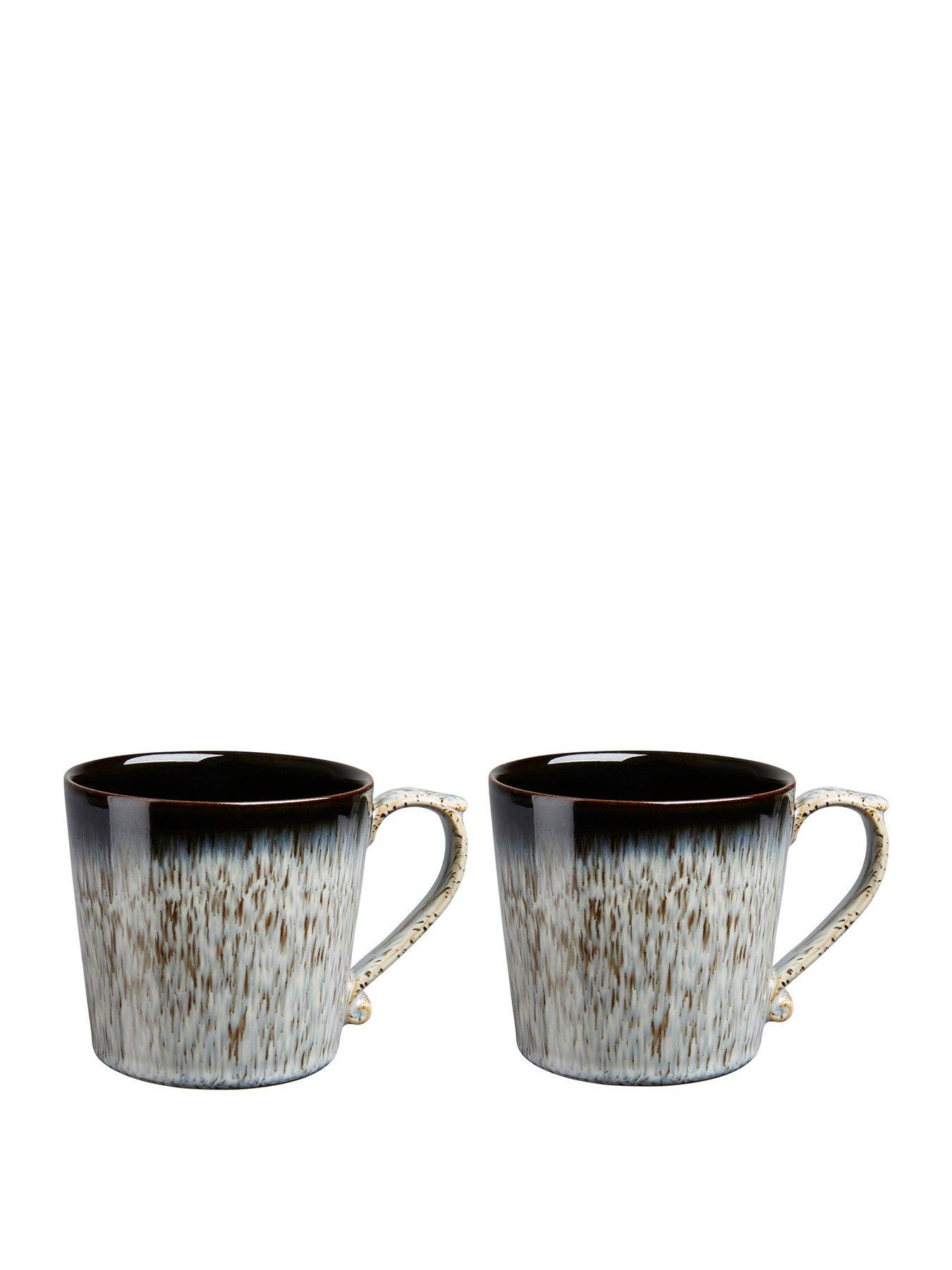 Product photograph of Denby Halo Grey Speckle Set Of 2 Heritage Mugs from very.co.uk