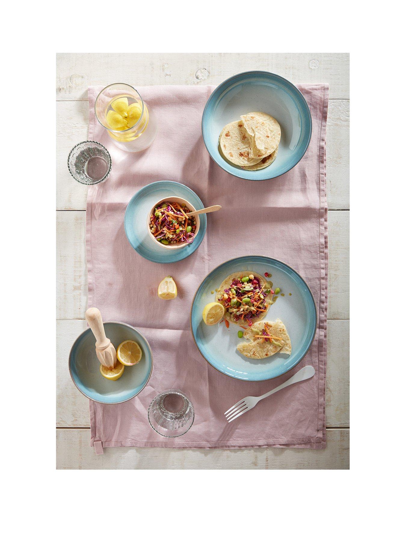 Denby Azure Haze Coupe Dinner Plates (Set of 4)