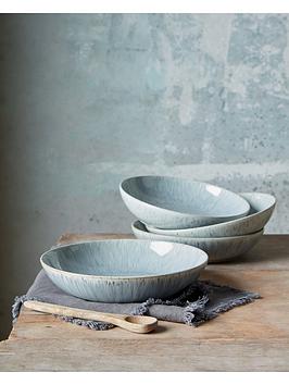 Product photograph of Denby Halo Grey Speckle Set Of 4 Pasta Bowls from very.co.uk