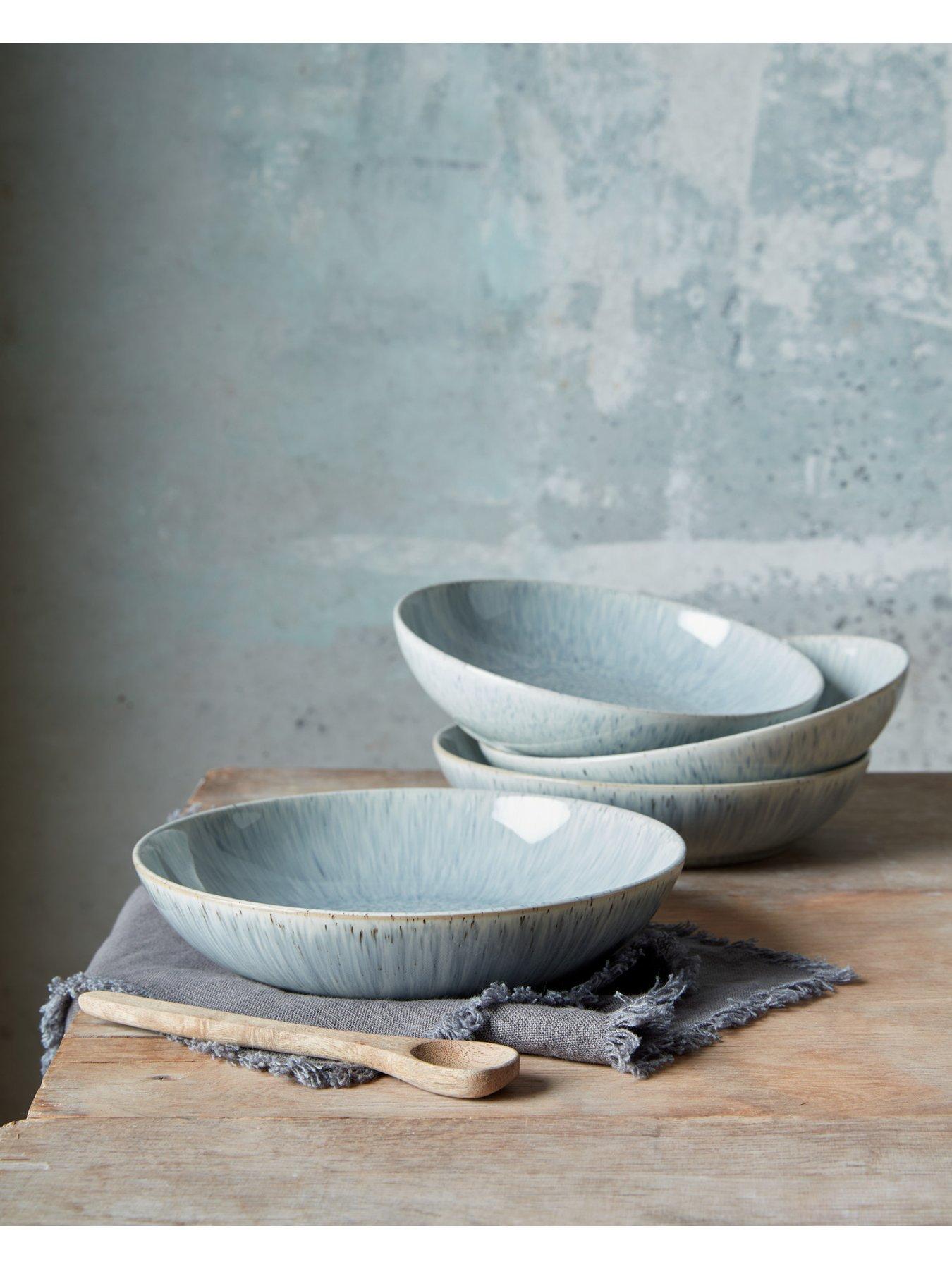 Denby Halo Grey Speckle Set of 4 Pasta Bowls