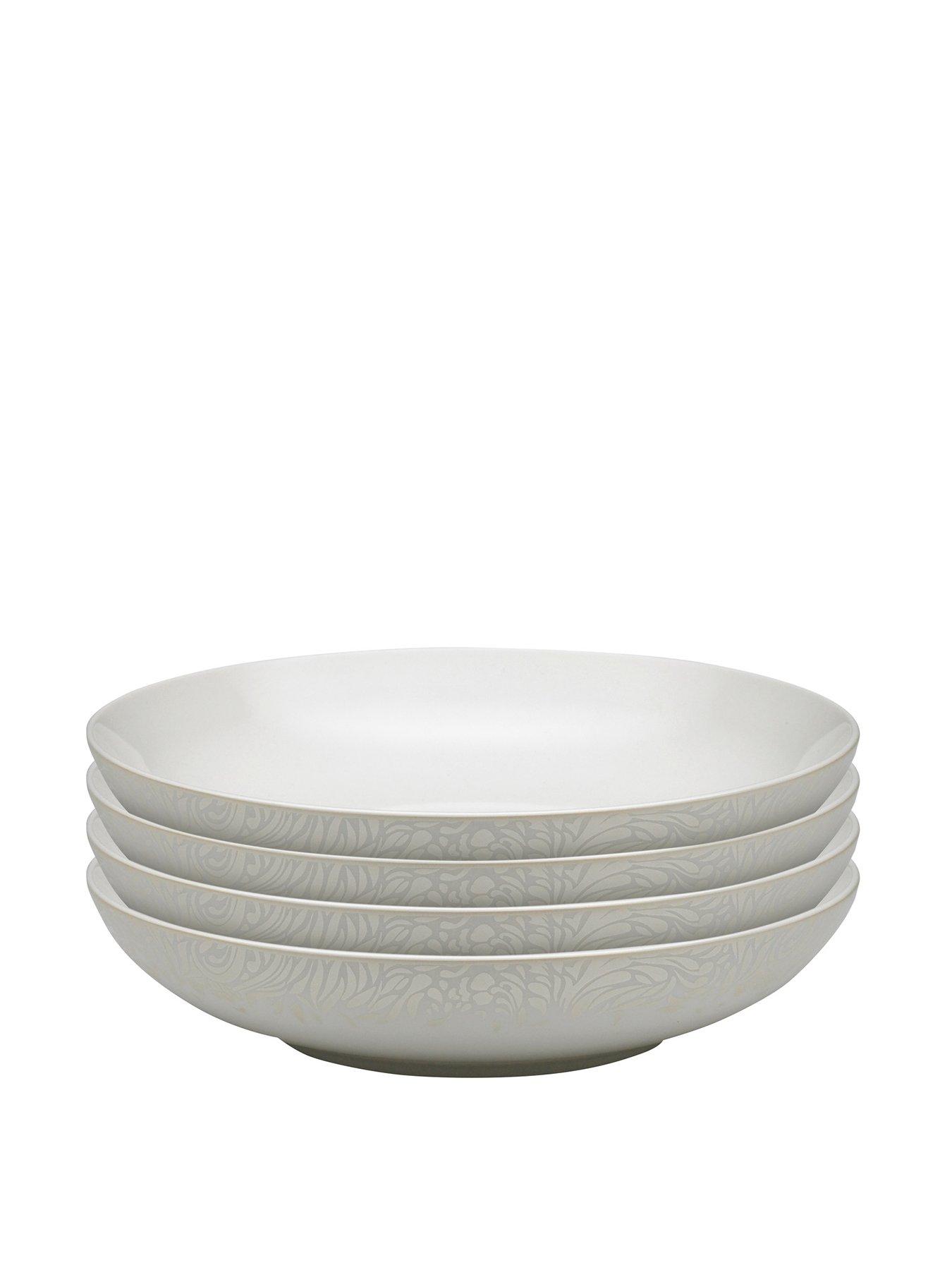 Product photograph of Monsoon Denby Lucille Gold 4-piece Pasta Bowl Set from very.co.uk