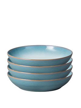 Product photograph of Denby Azure Haze Set Of 4 Pasta Bowls from very.co.uk