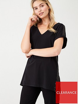 Wallis Sequin Side Tee - Black | very.co.uk