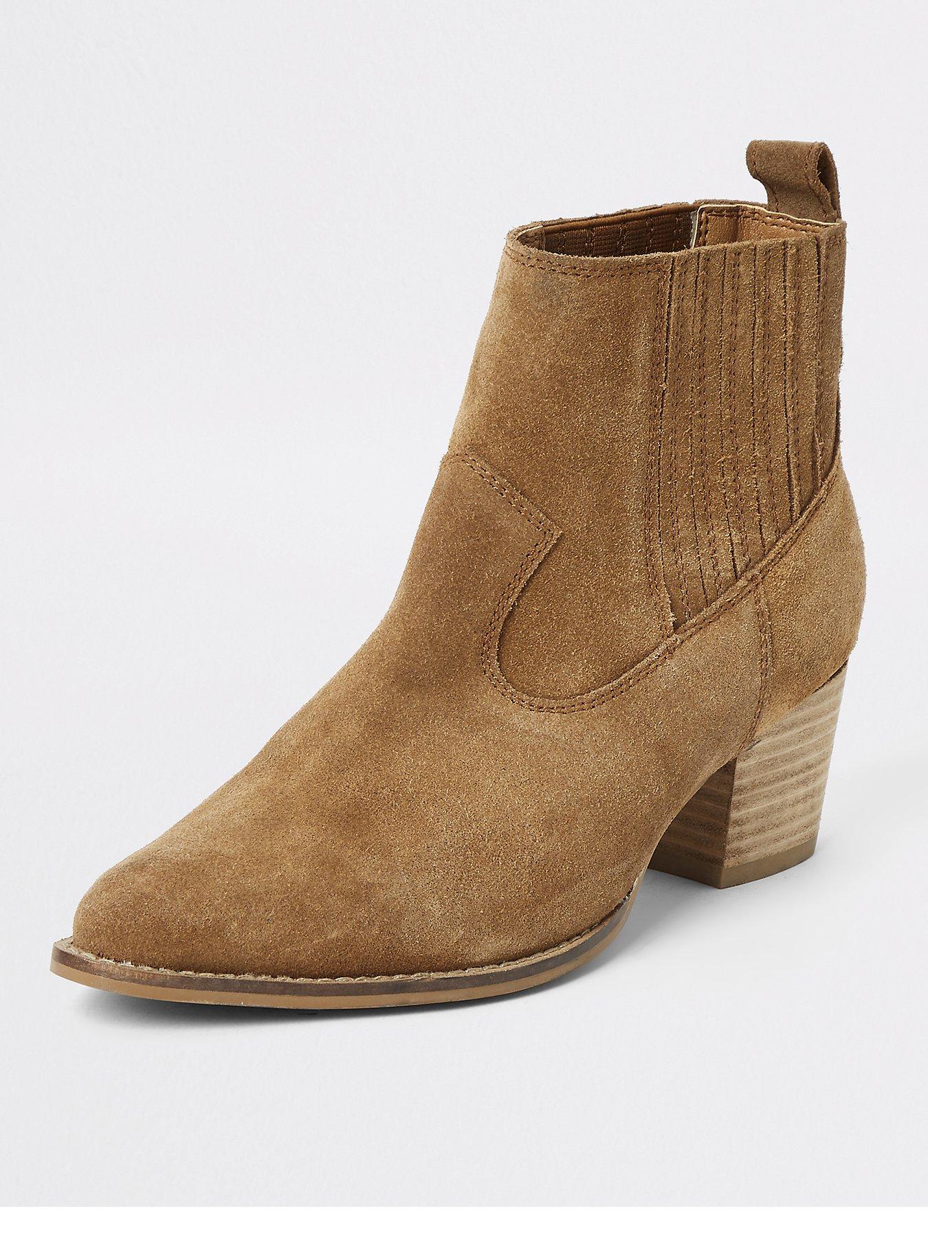 tan cowboy ankle boots