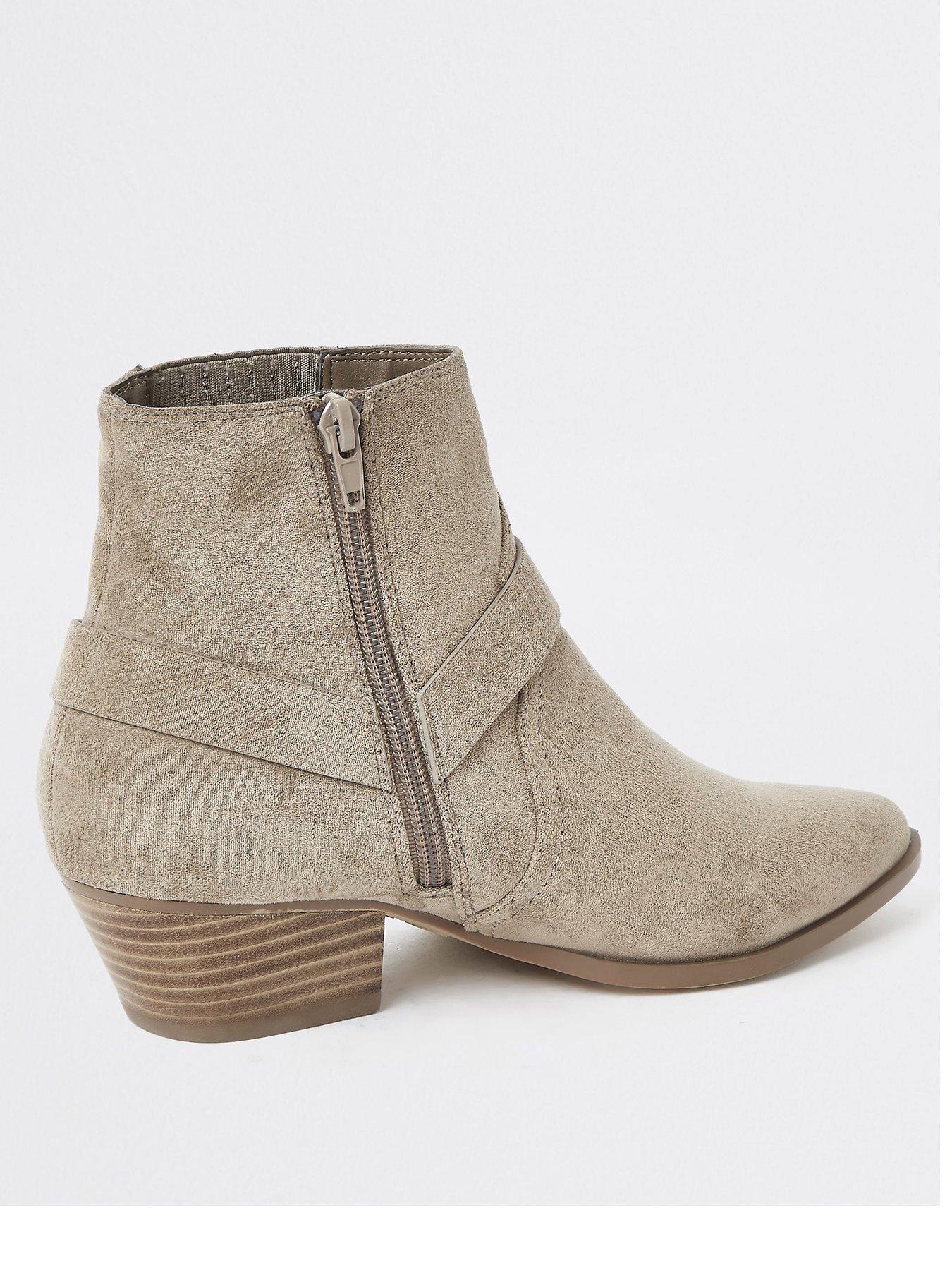 beige western ankle boots