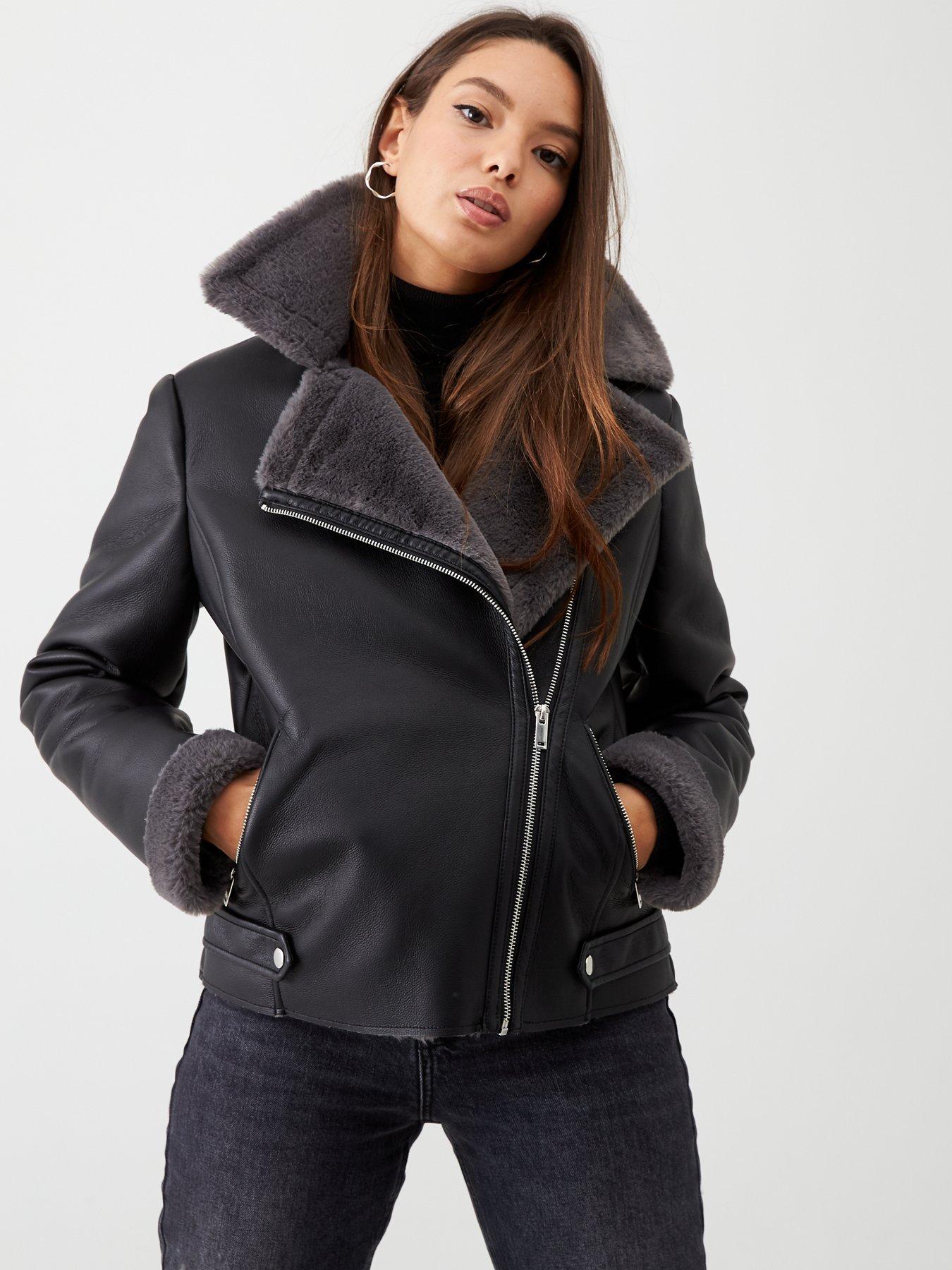 fur lined biker jacket
