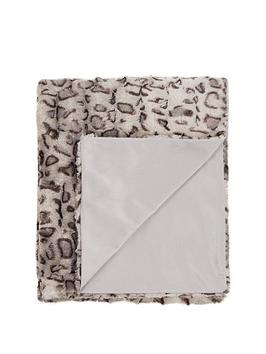 Product photograph of Cascade Home Leopard Luxury Textured Throw - Grey from very.co.uk