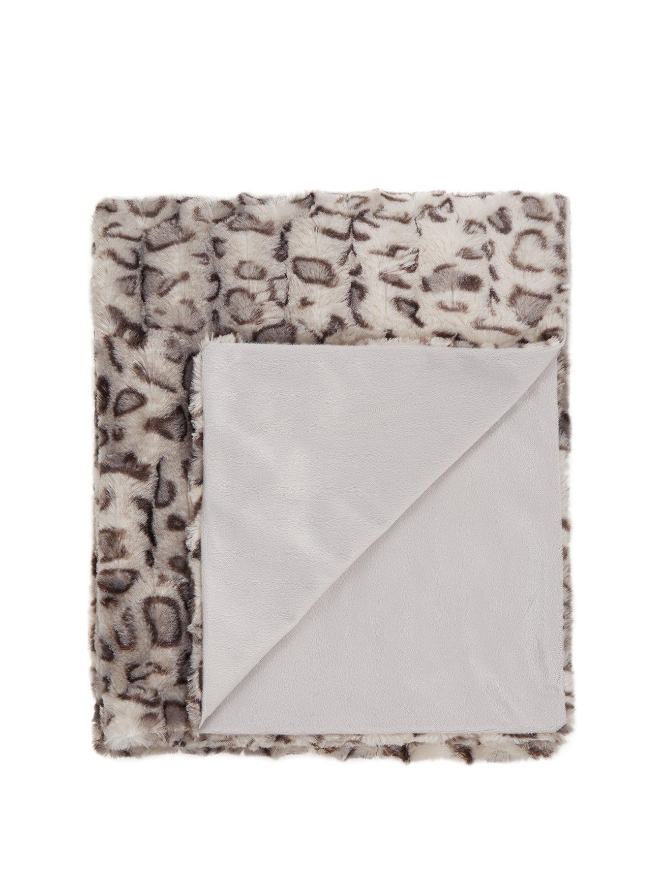 Image 1 of 2 of Cascade Home Leopard Luxury Textured Throw - Grey