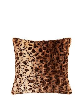 Product photograph of Cascade Home Leopard Luxury Textured Cushion - Natural from very.co.uk