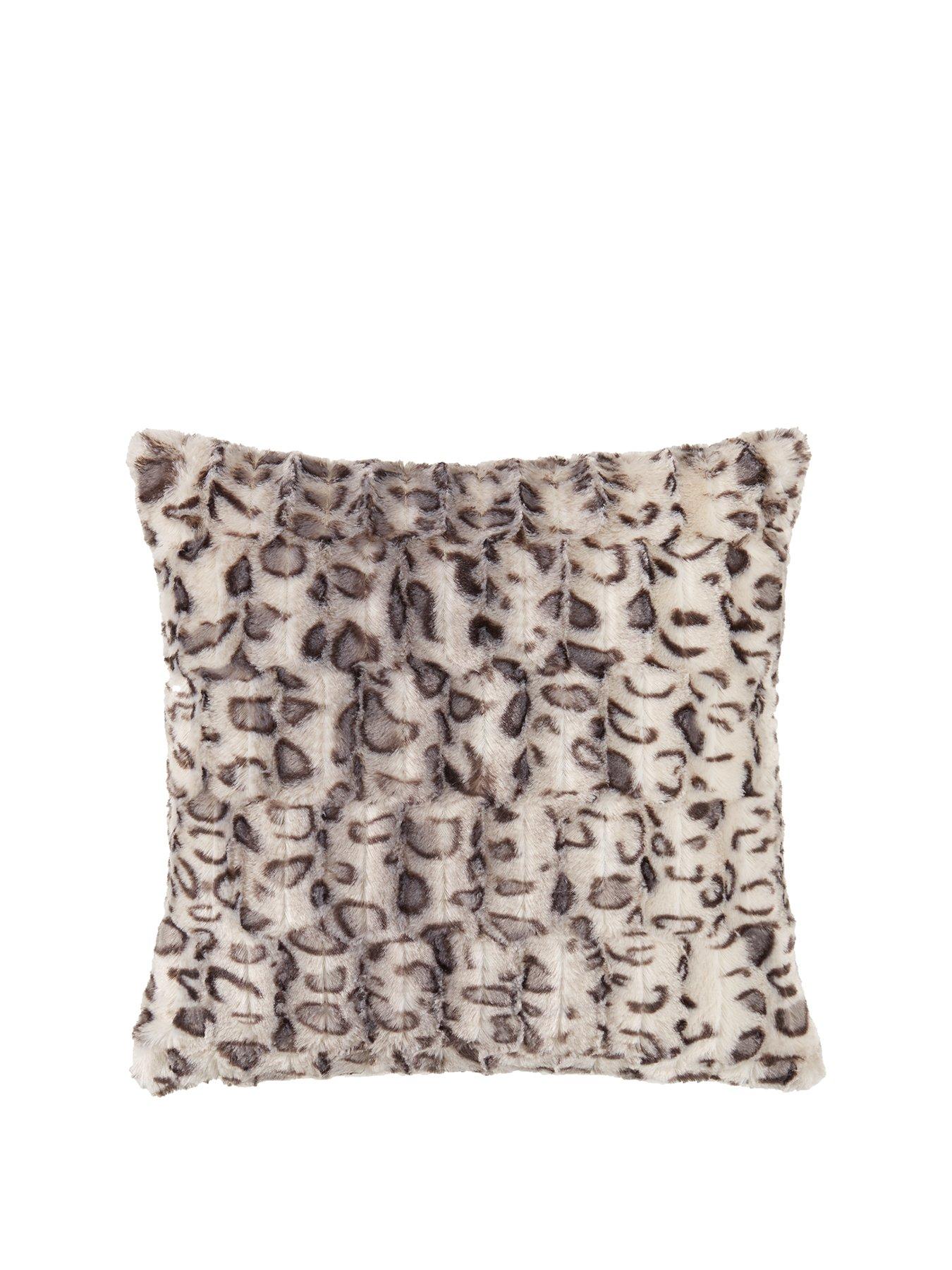 undefined Leopard Luxury Textured Cushion - Grey