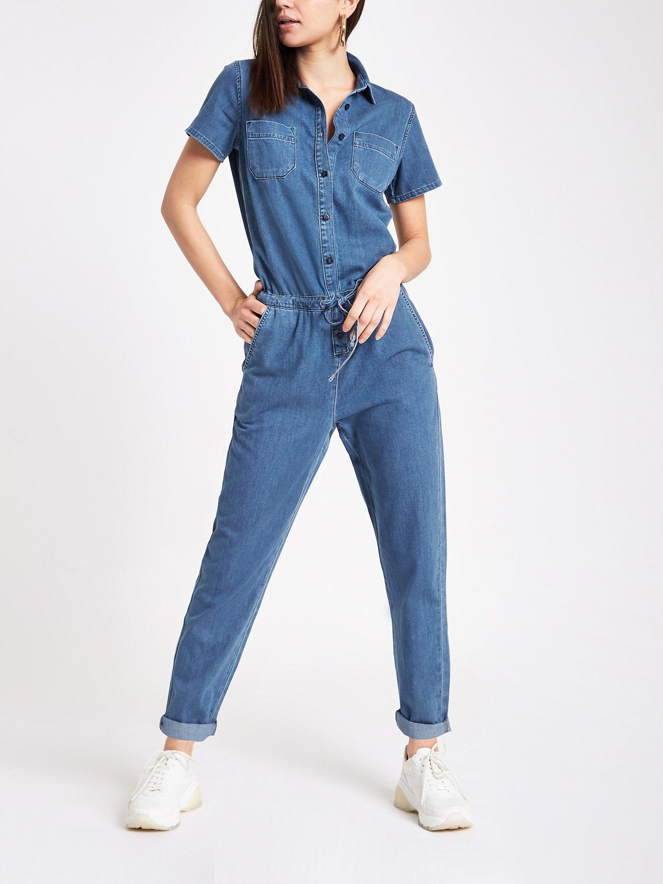 river island teal jumpsuit