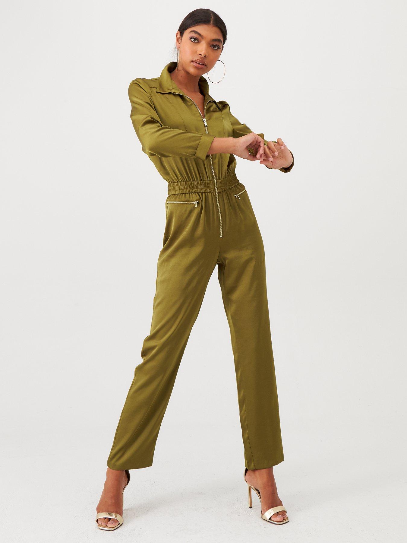 khaki boiler suit river island