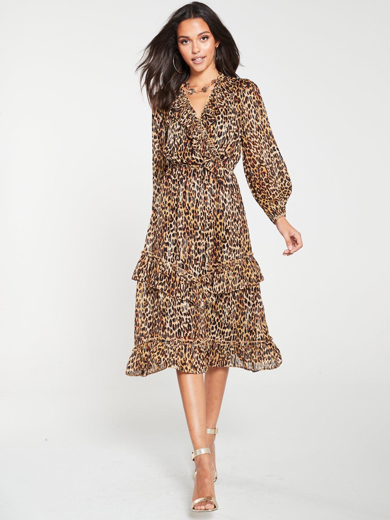 pink leopard print dress river island