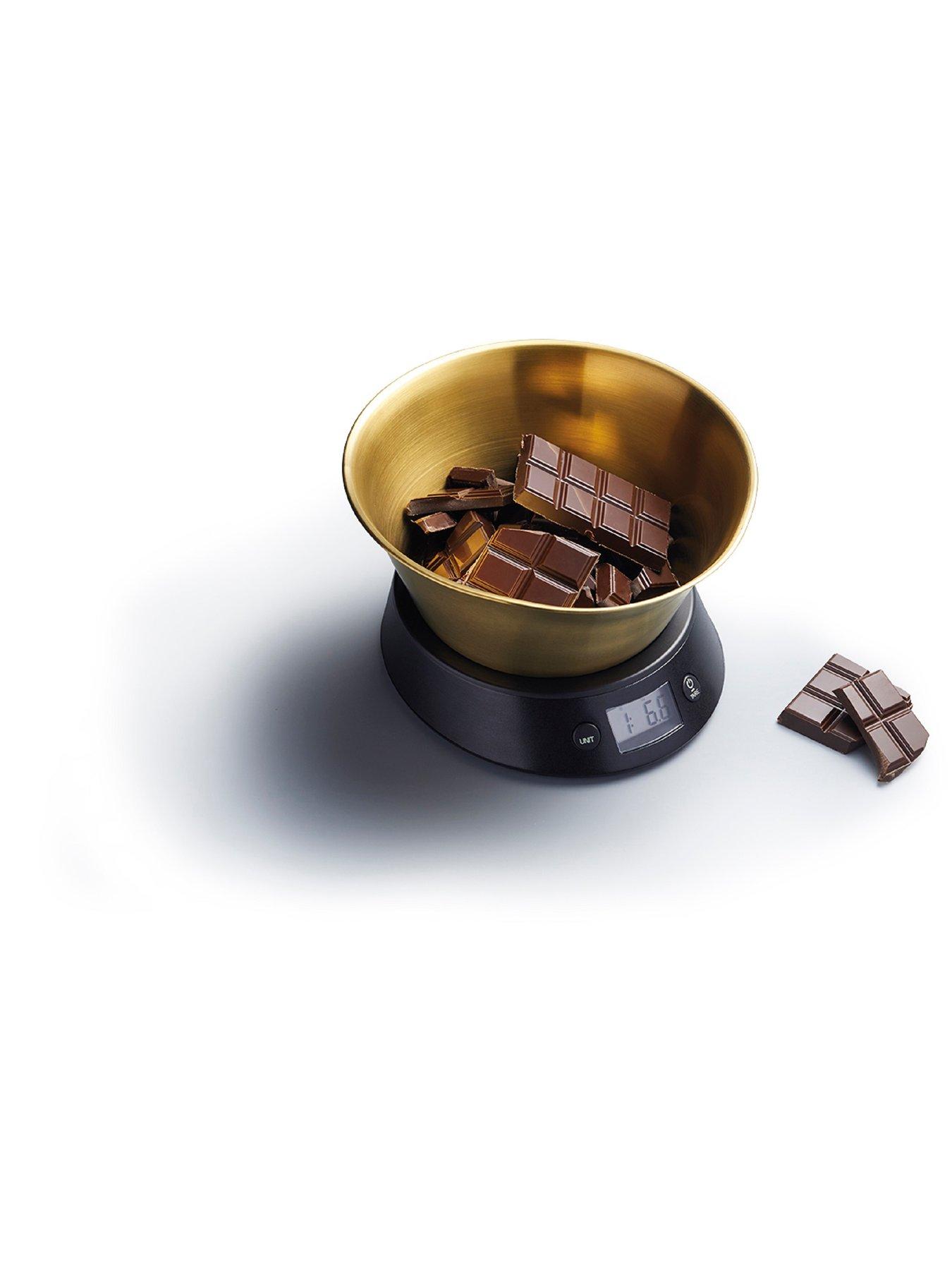 Image 2 of 4 of MasterClass Electronic Dual Dry and Liquid Kitchen Scale with Brass Finish Bowl