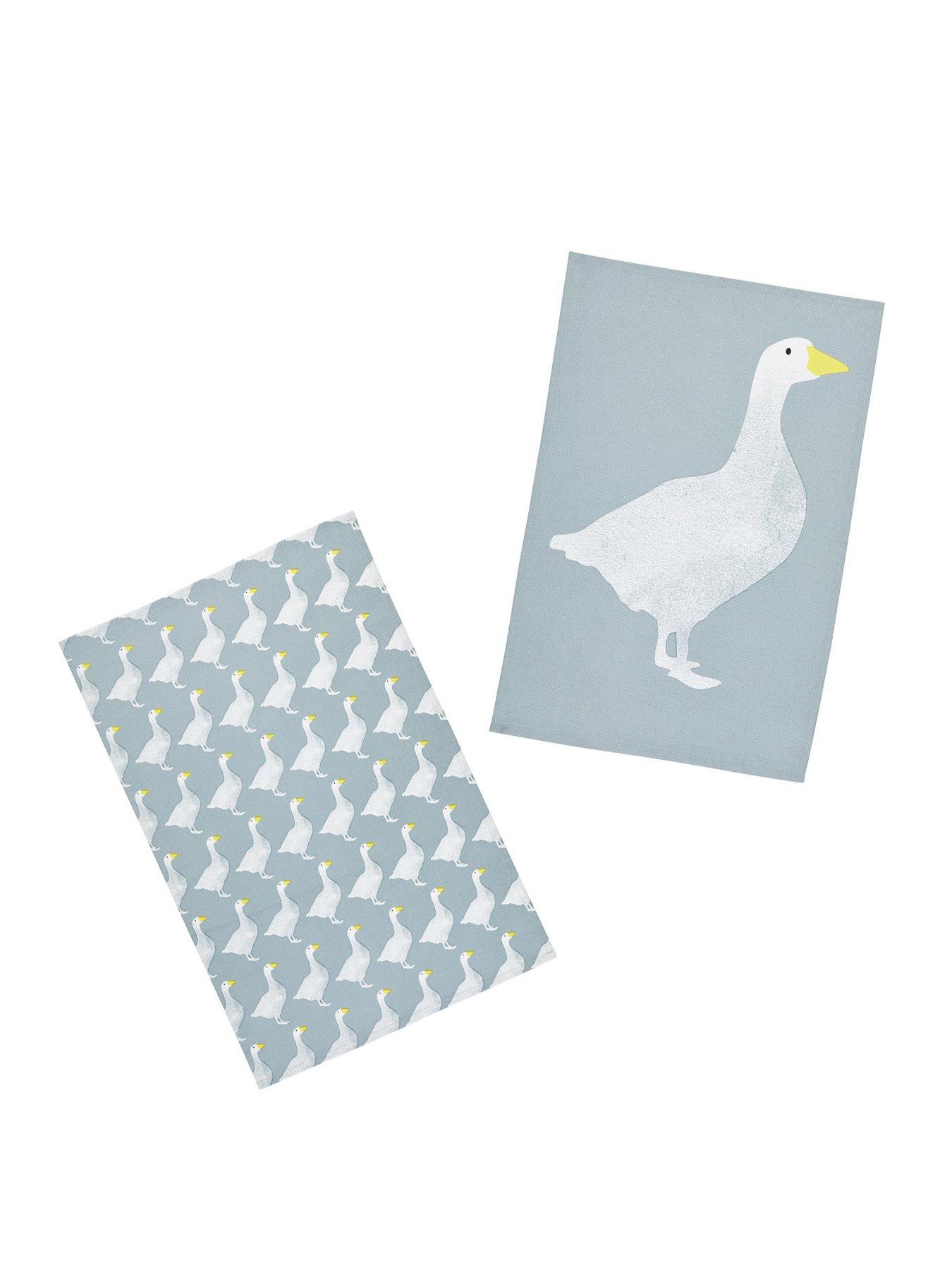 Image 1 of 3 of KitchenCraft Goose Cotton Tea Towels - Set of 2