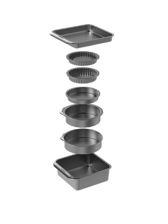front image of masterclass-smart-space-7-piece-stackable-non-stick-bakeware-set