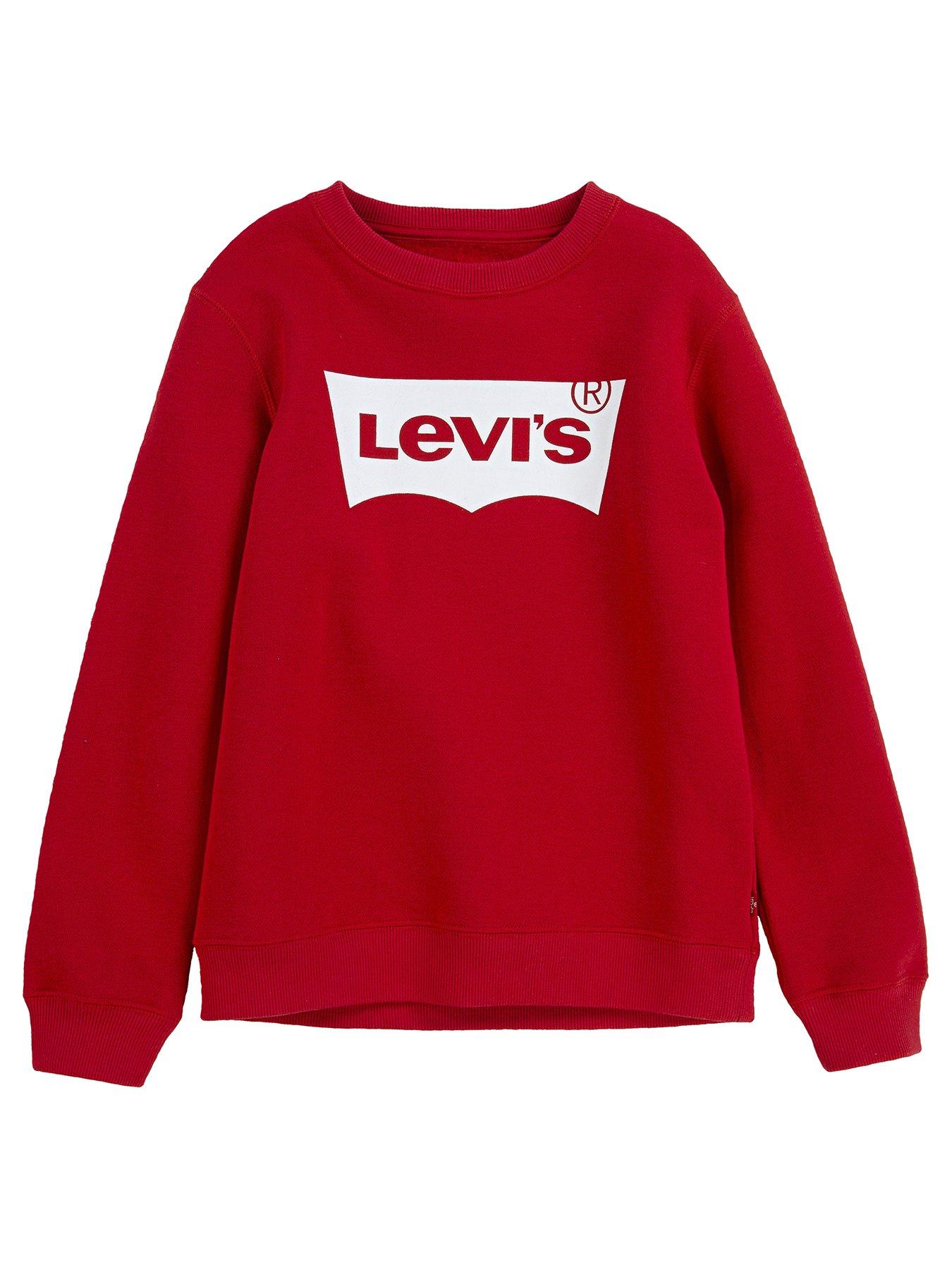 Boys Clothes Boys Batwing Crew Neck Sweat Top - Red