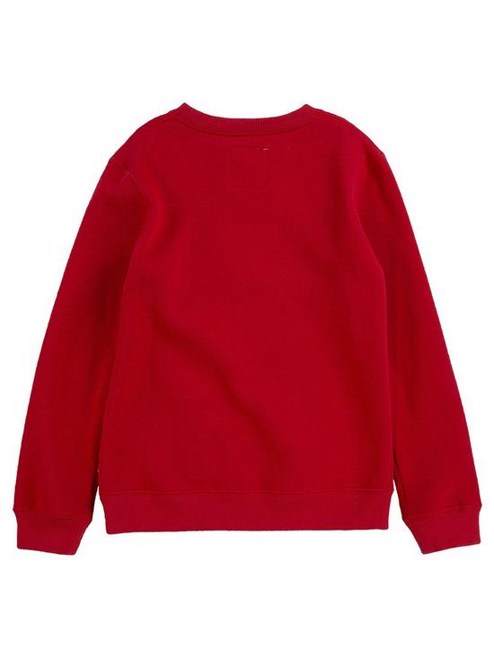 back image of levis-boys-batwing-crew-neck-sweat-top-red